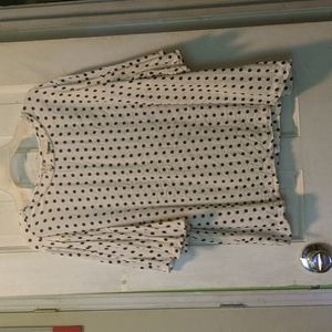 White and Black Polka Dot Blouse